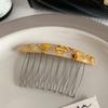 Corea del Sur Nueva elegante horquilla de flequillo a cuadros simple con textura de horquilla jaspeada, peine de dientes de hierro, accesorios para el cabello