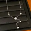 Collar con Borlas de Estrella de Pedrería Lujo Ligero Nicho Sentido de Alta Gama Cadena para Clavícula Personalizado Estilo Ins Accesorio de Cuello de Moda Venta al por Mayor