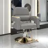 Silla giratoria con reposabrazos elevable de acero inoxidable para barbería, silla reclinable para estilismo y corte de cabello para salón de peluquería