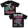 Camiseta de Hombre con Estampado Americano, Estilo Vintage Y2K, Camiseta Oversize de Algodón Puro, Ropa Gótica para Mujer de Pareja, Patrón Gótico Harajuku