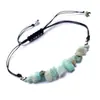 Pulsera popular europea y americana tejida a mano con grava de cristal natural, amatista, ágata, pulsera ajustable