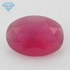 Huagang gema em forma de ovo fundo de areia 5 # rosa anel de vidro vermelho superfície pedra nua oval vermelho rígido vidro artificial rubi
