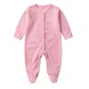 Cardigan para Bebé Pelele con Pies para Recién Nacido Color Sólido Otoño Body con Broches en la Entrepierna Niños Niñas Pijama de Bebé