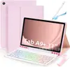 Adecuado para Samsung Taba9Plus Teclado Bluetooth Retroiluminado de Colores y Set de Ratón A11+ Ranura para Lápiz Funda de Cuero Funda S10Lite