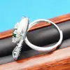 9138 Anillo de Jadeíta Birmana Natural Grado A Tipo Hielo Verde Yang para Mujer con Diseño Versátil