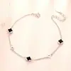 Pulsera de Plata de Ley S925 Ágata Trébol de Cuatro Hojas para Mujer Lujo Ligero Nicho Ins Exquisita Pulsera de Moda Pulsera para Novia para Cabello