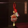 Kit de Materiales Hecho a Mano DIY Brocado de Canción Ruyi Calabaza Serie Roja Base para Colgar en Coche Colgante Terminado Accesorios para Venta en Puesto