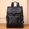 Mochila para Hombre de Gran Capacidad con Patrón de Cocodrilo y Diseño de Calavera, Bolsa de Laptops de Gama Alta, Mochila de Viaje Ligera de Moda al por Mayor