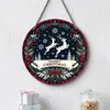 Adornos Navideños Creativos Transfronterizos Artesanías de Madera Cartel Redondo para Puerta Serie Colgante de Madera 20Cmos Colgante