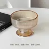 Vaso Alto de Helado Rayado Vertical Estilo Ins, Vaso de Postre de Vidrio, Vaso para Helado y Pudín, Vaso para Postre de Té de la Tarde, Vaso para Yogur