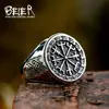 Guerrero de Acero nuevo anillo giratorio de acero inoxidable al por mayor europeo y americano retro Ojo del Diablo anillo de titanio para hombre