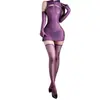 Cheongsam sedutor semi-transparente, transparente, sedoso, brilhante, ultrafino, novo estilo chinês, abotoado, com design aberto, conjunto de lingerie sexy sem remoção para mulheres