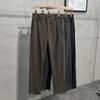 Calças de Lã Masculinas Outono e Inverno Calças Sociais de Corte Reto Estilo Levemente Maduro Masculino Calças Longas Espessadas Quentes Casuais Masculinas