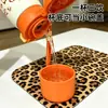 Taza de Acero Inoxidable Portátil para Exteriores con Correa de Transporte, Nuevo Estilo con Forma de Corazón, Estampado de Leopardo, Doble Capa, Aislada al Vacío, con Popote