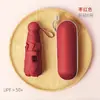 Guarda-chuva de Cápsula para Sol e Chuva Guarda-chuva Dobrável Guarda-sol Guarda-chuva de Uso Duplo para Sol e Chuva Armazenamento Leve Mini Dobrável Cinco Vezes Guarda-chuva Anti-UV para Sol e Chuva