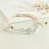 Pulseira de Cerâmica Dopamina Trevo de Quatro Folhas para Mulheres, Simples e Versátil, Fresca e Fresca, Pulseira Presente para Melhor Amiga Estudante, Pingente