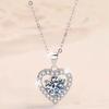 Nuevo colgante de plata de ley S925 con forma de corazón de moissanita, collar de clavícula para mujer, joyería de lujo ligera y a la moda que combina con todo, venta al por mayor