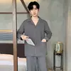 Pijamas de Algodón Puro para Hombre, Manga Larga para Primavera y Otoño 2026 Nuevo Estilo Ropa Sencilla para el Hogar para Hombre, Trajes para Hombre que se Pueden Usar Afuera