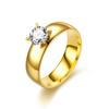 Ins Moda europea y americana anillo de pareja de acero inoxidable con circonita anillo para mujer de oro 18K acero de titanio anillo para hombre joyería de Corea del Sur