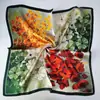 Novo Lenço Quadrado Versátil Rao Yun 53 Primavera/Verão 100% Seda Crepe Cetim Feminino com Padrão Floral Geométrico e Diferentes Estilos de Cor