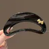 Pinza de tiburón negra en forma de corazón para recogido, elegante pinza para el pelo floral para la parte trasera de la cabeza, gran accesorio para el pelo de pinza de garra estilo nuevo 2026