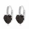 Pendientes de Diamante Incrustados con Circonita de Cristal en Forma de Corazón, Populares en Europa y América, Estilo Corazón de Melocotón, Multicolor, Pendientes Elegantes para Mujer, Pendientes de Diamante