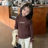 Camiseta de Otoño e Invierno para Niñas 2023 Nueva Camiseta Básica Casual de Cuello Medio Alto a Cuadros de Terciopelo Amigable con la Piel para Niños