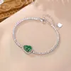Pulsera de Calabaza de Plata de Ley S925 Yilu con Jade Verde, una Pieza de Joyería de Plata de Nuevo Estilo Chino Lujosa y Elegante