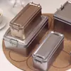 Caixa Retangular de Folha de Flandres com Tampa Deslizante para Bolo de Abacaxi, Tiramisu e Biscoitos, Recipiente Hermético para Armazenamento de Alimentos, Caixa de Lata para Biscoitos, Lata