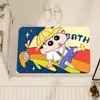 Alfombra de Piso para Baño de Dibujos Animados Crayon Shin-Chan, Absorbente de Agua, Antideslizante, Secado Rápido, Alfombrilla Suave de Diatomeas para Pies, Alfombra para Baño del Hogar