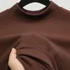Camiseta térmica para hombre transfronteriza con cuello medio alto, nuevo estilo otoño/invierno, cepillada para abrigar, manga larga extragrande, con precio de 59