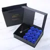 Caja de Joyería con 12 Anillos Rosas de Jabón Regalo para el Día de la Madre San Valentín Caja de Regalo Creativa abatible con Ventana Negra