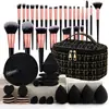 Set de 47 Piezas de Herramientas de Belleza, Bolsa Pequeña de Cosméticos con Fragancia, Set de Brochas de Maquillaje, Neceser Portátil, Polvera de Viaje para Maquillaje
