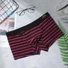 Cuecas Boxers Masculinas Juvenis Algodão Respirável Tendência Moda Masculina Calças de Cintura Baixa Listradas Calcinhas Atacado