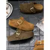 Mules Cerrados Estilo Birkenstock Tallados Vintage Otoño 2026 para Mujer, Zapatos Nuevos Slip-On para Mujer, Pantuflas Perezosas de Suela Gruesa