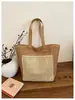Bolsa de Palha de Verão Estilo Coreano Transfronteiriça, Bolsa de Praia de Grande Capacidade, Bolsa de Viagem, Bolsa Casual Feminina, Bolsa de Ombro, Bolsa para o Dia a Dia