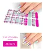 ZE Película de esmalte en gel impermeable estilo europeo y americano sin curado completo en gel, pegatina completa, contraste floreciente, primavera y verano, pegatina para uñas, papel de pegatina para uñas