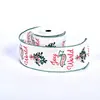 Cinta Navideña Transfronteriza Cinta para Envolver Regalos Cinta Decorativa al por Mayor Cinta de Grogrén con Borde de Alambre Navideño de 63 mm