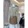 Falda midi de mezcla de lana gris para mujer otoño/invierno 2026, falda corta nueva de cintura alta, falda de invierno súper elegante para combinar con un abrigo
