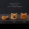 Talla de Madera de Melocotonero Antigua Animal de Dibujos Animados Accesorio DIY para Pulseras, Llaveros, Decoraciones de Bolsos, Colgante de Oso Pequeño
