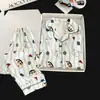 Pijama infantil de algodón nube para primavera y otoño transfronterizo, conjunto de manga larga con cuello camisero fino para niños, ropa de casa para niños mayores, comercio exterior