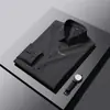 Recomendación popular: Camisa de manga larga a rayas de fibra de bambú para negocios casual. Camisa de hombre