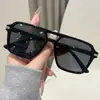 Nuevas gafas de sol elegantes y versátiles para hombres y mujeres, tendencia europea y americana, populares en línea, gafas de sol rectangulares pequeñas de doble puente