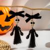 Pendientes Europeos y Americanos Transfronterizos Originales de Calavera con Borla y Cuentas de Semilla, Pendientes Personalizados Creativos de Flor de Halloween