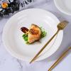 Plato de melamina A5 blanco disco plato corrugado plato occidental plato de porcelana plato de hueso plato para bistec plato para hotel restaurante