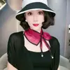 Explosiones de Primavera y Verano 2022 Temperamento Color Sólido Estilo Sencillo Tejido Fino Nuevo Tencel Borde Envolvente Protección Cuello Toalla de Cuello Colgante de Moda