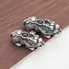 Pulsera de Cordón Trenzado de la Suerte Pulsera de Cuerda Tejida a Mano para Hombres y Mujeres Parejas Accesorios de Cuerda Pulsera de Plata Dura 3D Nano Piedra Plata de Pie S999
