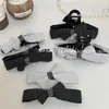 Pinza para el pelo de lunares estilo coreano con lazo, de alta gama y elegante, adecuada para recogidos en la parte posterior de la cabeza, pinza de resorte, pinza banana, accesorio para el cabello versátil para el uso diario