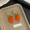 Brincos Argola Coloridos de Uva Fresca de Verão Estilo Chinês High-End Criativo Design Personalizado Brincos Doces para Mulheres
