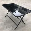 Mesa Pequena e Cadeiras para Varanda Conjunto de Chá Lazer Conjunto de Mesa e Cadeiras para Exterior Loja de Chá com Leite Mesa Externa de Vidro Temperado com Efeito Ondulado